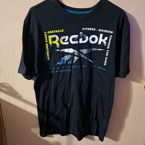 Reebok Black Logo Short Sleeve T Shirt Mens Size M